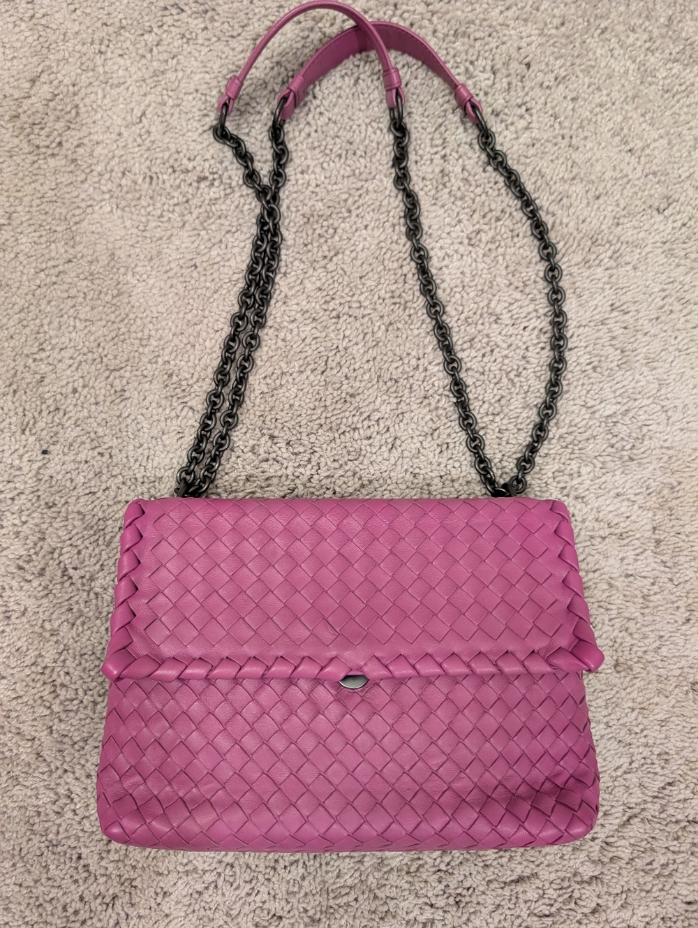 Authentic Bottega Veneta Intrecciato Nappa Olimpia Shoulder Bag